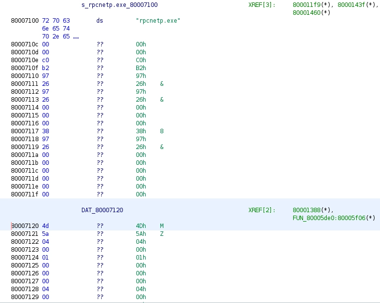 embedded PE header Placeholder image