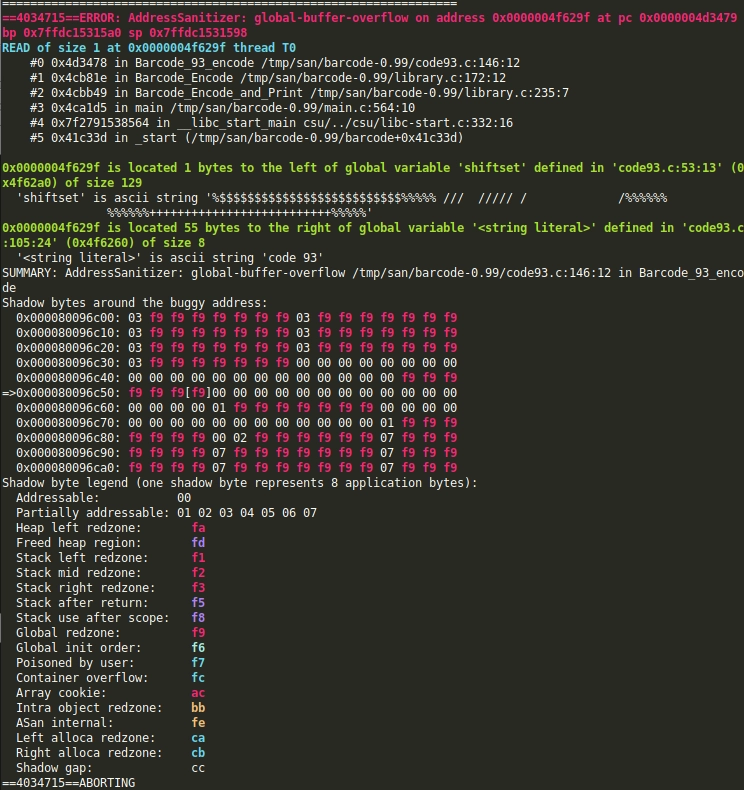 Clang ASAN Output heapoverflow1