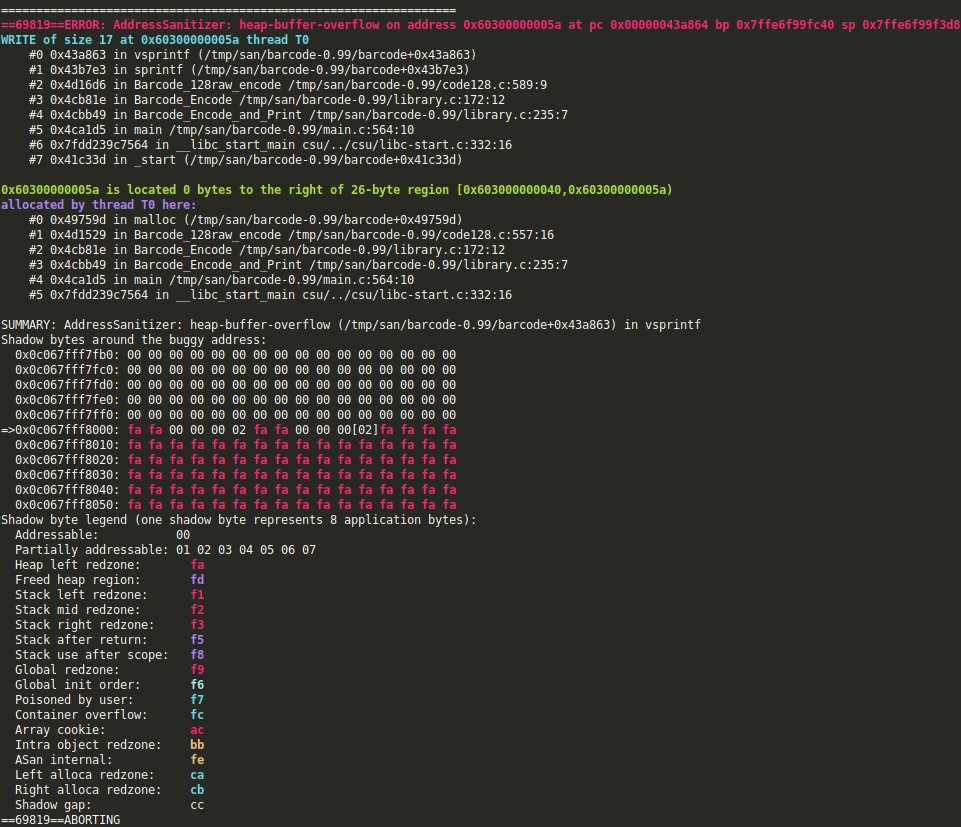 Clang ASAN Output heapoverflow2