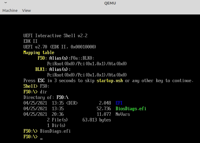 running BiosDiags.efi in QEMU qemubiosdiags