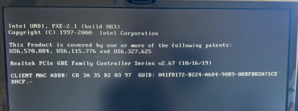 old PXE rom